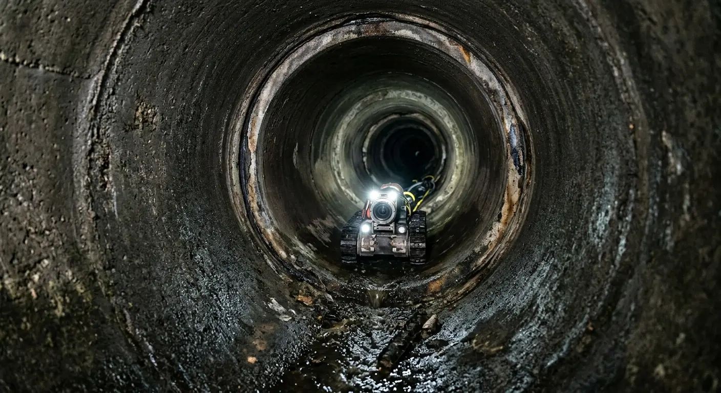 Robotic sewer camera inspecting pipe interior for Sewer Line Repair in Cranberry